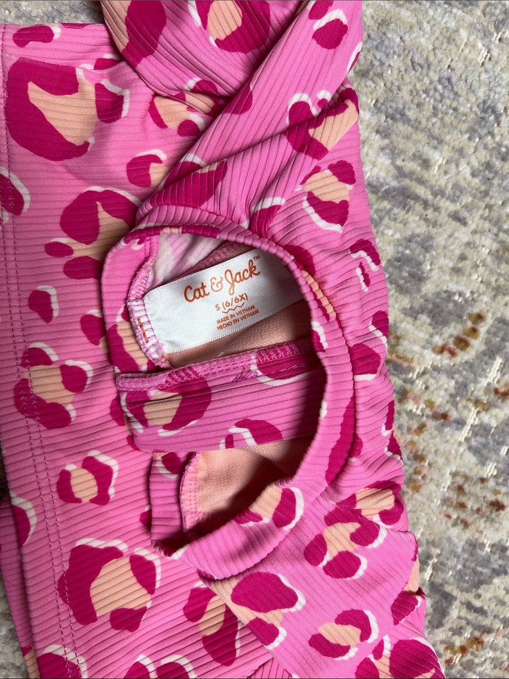 Pink Leopard Print Long-Sleeve Rash Guard Swim Set - Picture 3 of 3